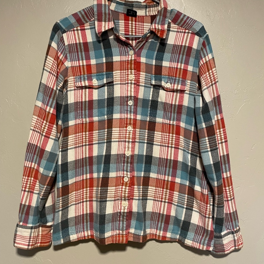 Patagonia Plaid Button-Down Shirt in Blue, pink 100% organic cotton